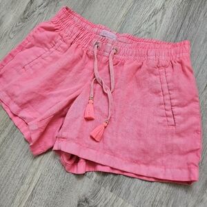 Lilly Pulitzer Pink Linen Pull On Casual Shorts XS